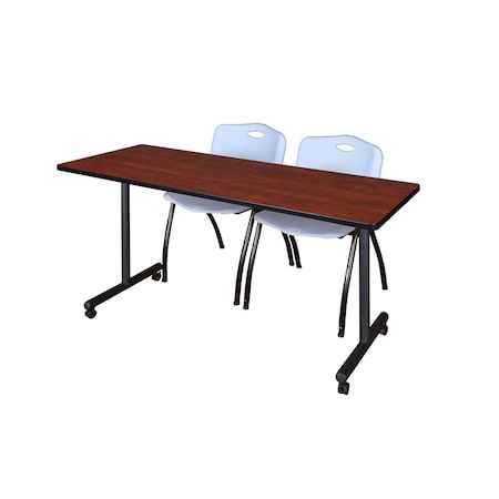 Kobe Rectangle Mobile table, 60" W, 29" H, Laminate Top, Cherry MKTRCC6024CH47GY